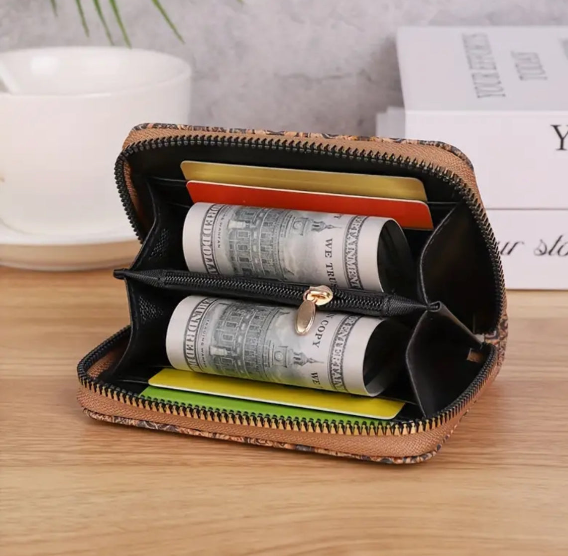 Mini compact cork wallet