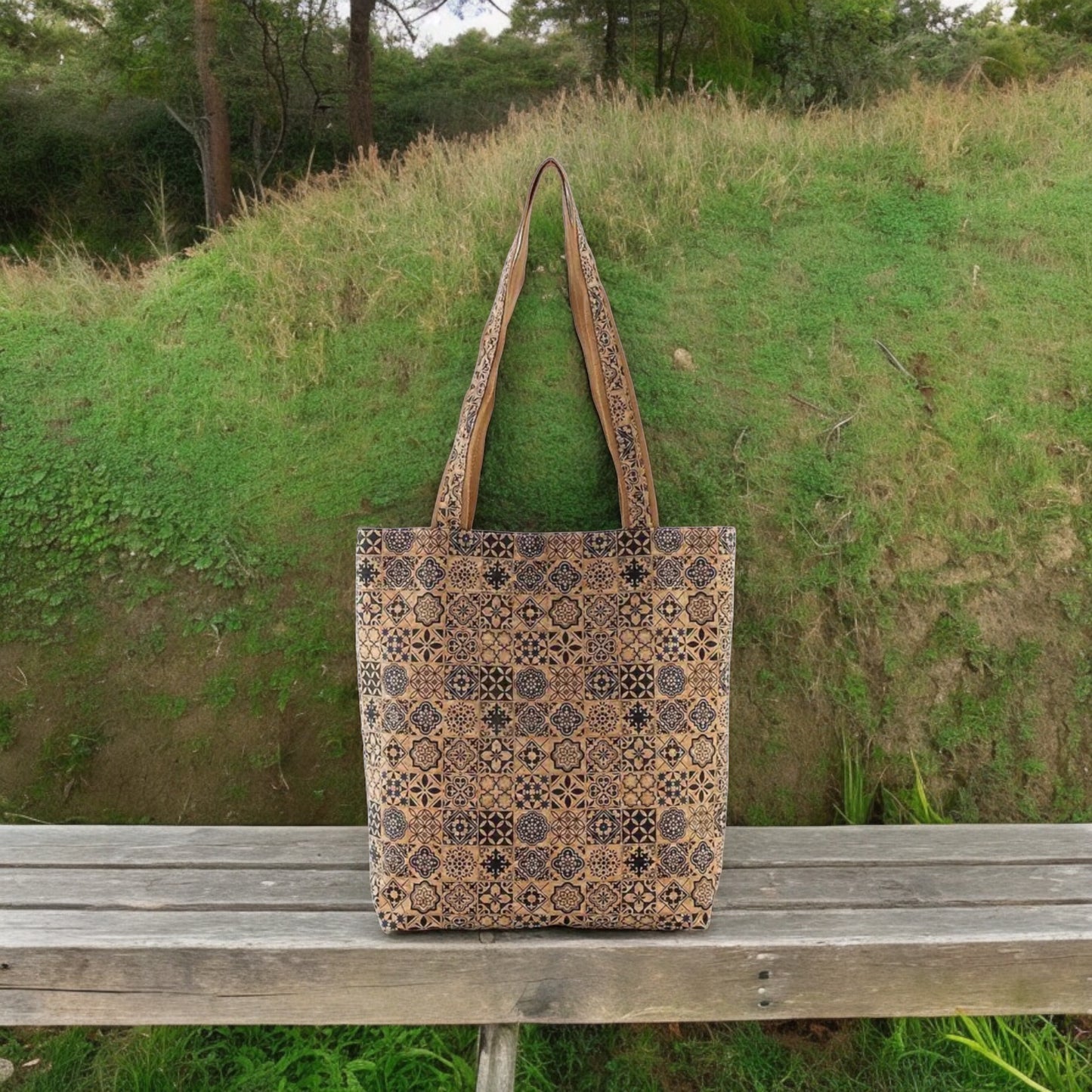 Large everyday cork tote bag