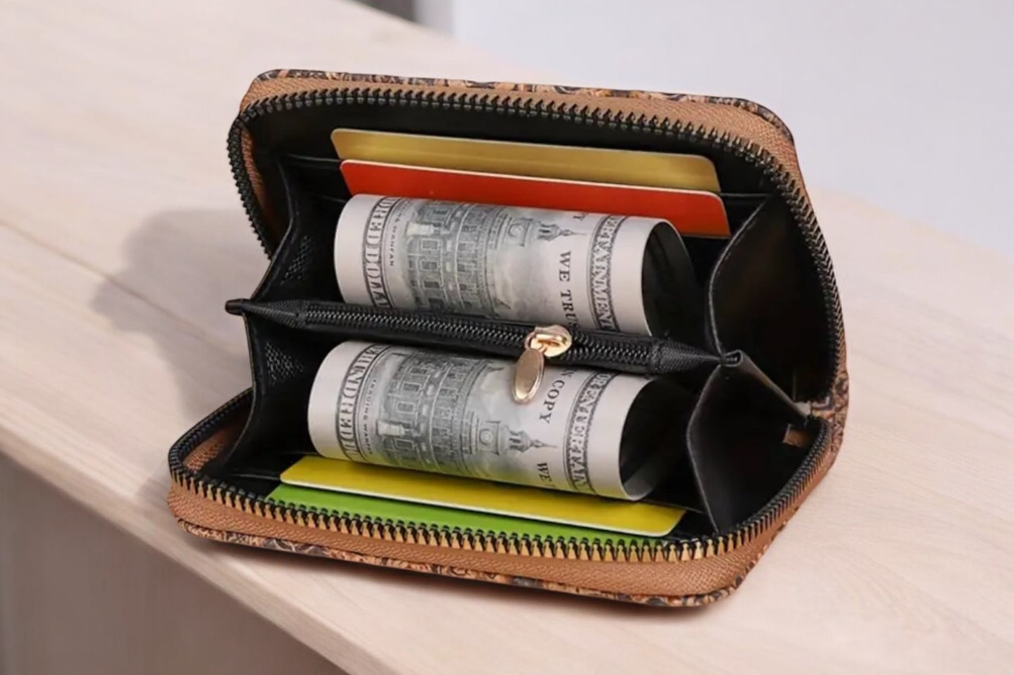 Mini compact cork wallet